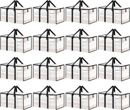 Extra Large Clothes Storage Bins with Lids, Clear