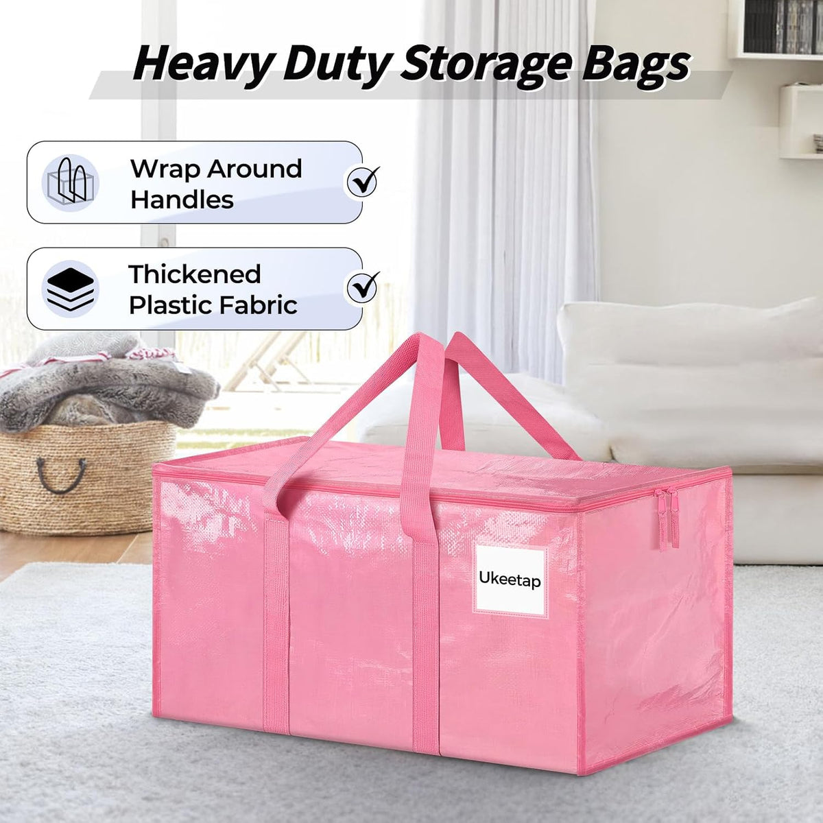 Extra Large Clothes Storage Bins with Lids, Clear