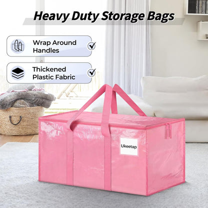 Extra Large Clothes Storage Bins with Lids, Clear