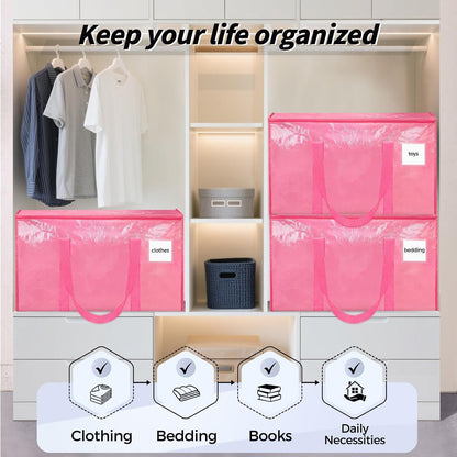 Extra Large Clothes Storage Bins with Lids, Clear