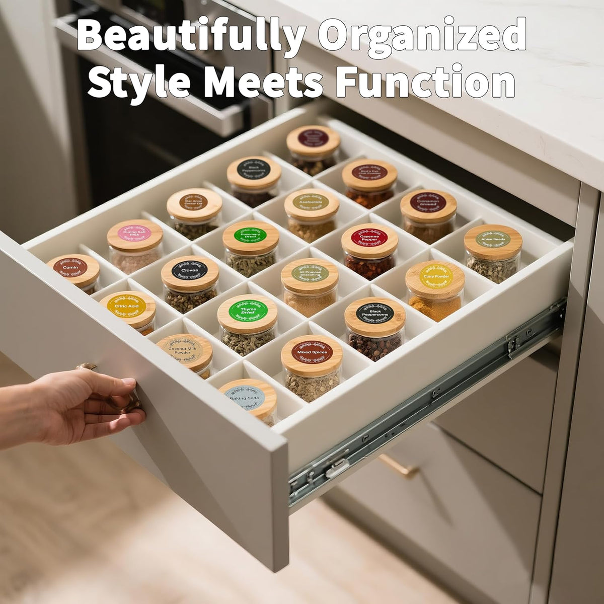 672 Color-Coded Spice Labels Book with A–Z Index – Waterproof & Oil-Resistant Preprinted Round Stickers for Kitchen Jars – 1.2" Pantry Labels for Spices, Seasonings, and Herbs – Modern Color Style