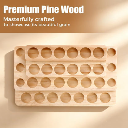 Essential Oil Display Stand, 3 Tier 39 Slots Round Wood Rotating Essential Oil Bottle, Organizers Shelf Box and Tabletop Storage Rack for Essential Oils Bottles 5ml, 10ml, 15ml, 20ml