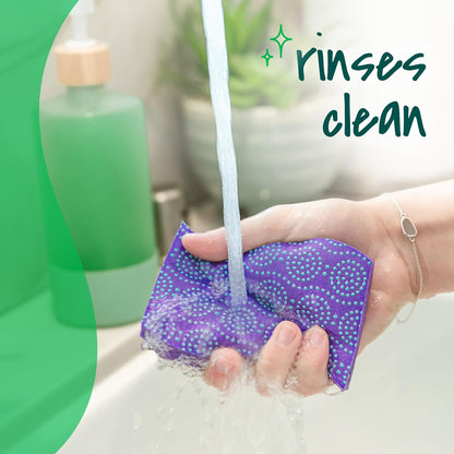 Odor Resist Non-Scratch Scrub Sponge, Dishwasher-Safe Kitchen Sponges that Resist Bacterial Odors, Multipurpose Dish Sponge for Gentle Cleaning, 6 Dish Sponges