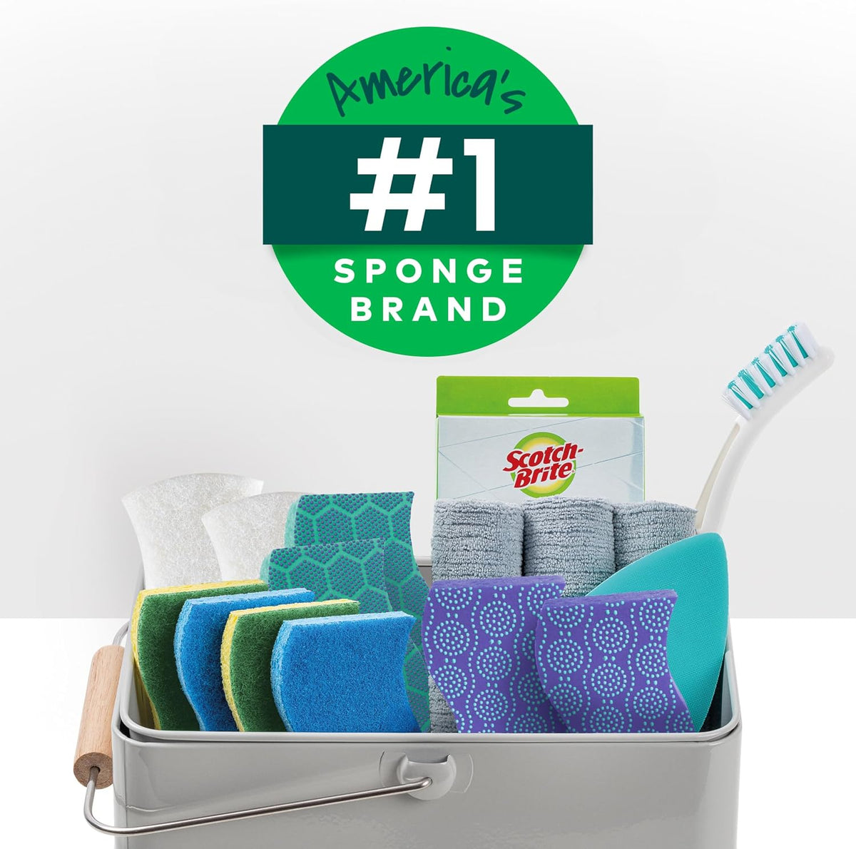 Odor Resist Non-Scratch Scrub Sponge, Dishwasher-Safe Kitchen Sponges that Resist Bacterial Odors, Multipurpose Dish Sponge for Gentle Cleaning, 6 Dish Sponges