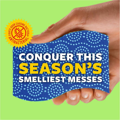 Odor Resist Non-Scratch Scrub Sponge, Dishwasher-Safe Kitchen Sponges that Resist Bacterial Odors, Multipurpose Dish Sponge for Gentle Cleaning, 6 Dish Sponges