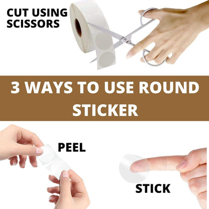 Performore Crystal Clear Transparent 1" Round Stickers, Envelope Tab Sealer and Retail Package Round Clear Seal Labels Self Adhesive, 1000 Stickers Per Roll