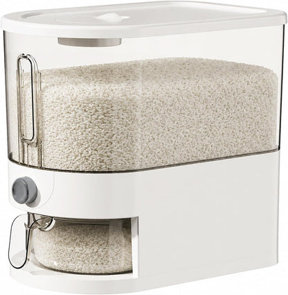 10LBS Rice Dispenser,Transparent Rice Container Storage with Measuring Cup,Food Grain Dispenser for Dry Goods, Multi-Purpose Kitchen Pantry Storage Box