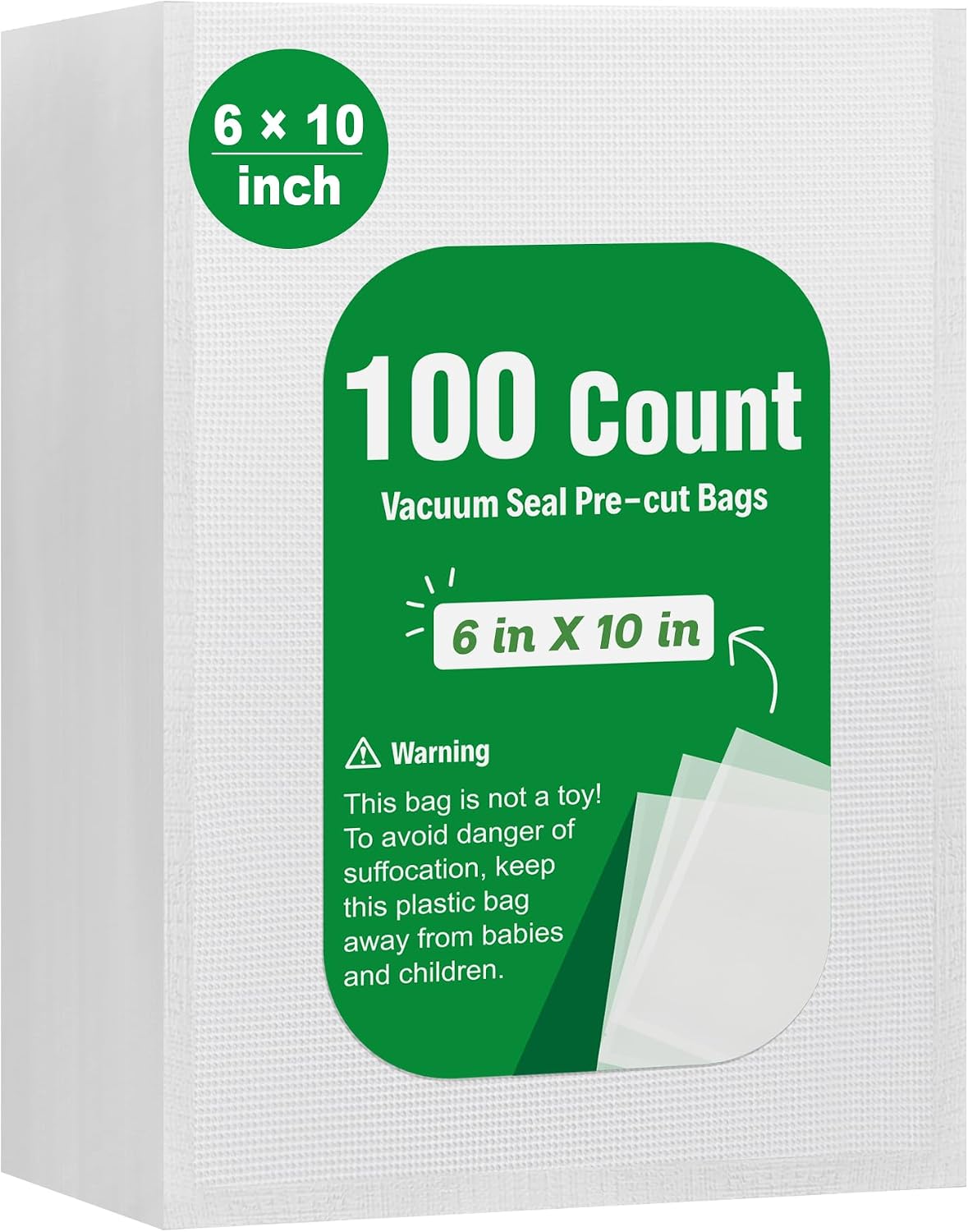 100 PCS Vacuum Sealer Bags, Gallon Size 11" x 16" Precut Seal Bags