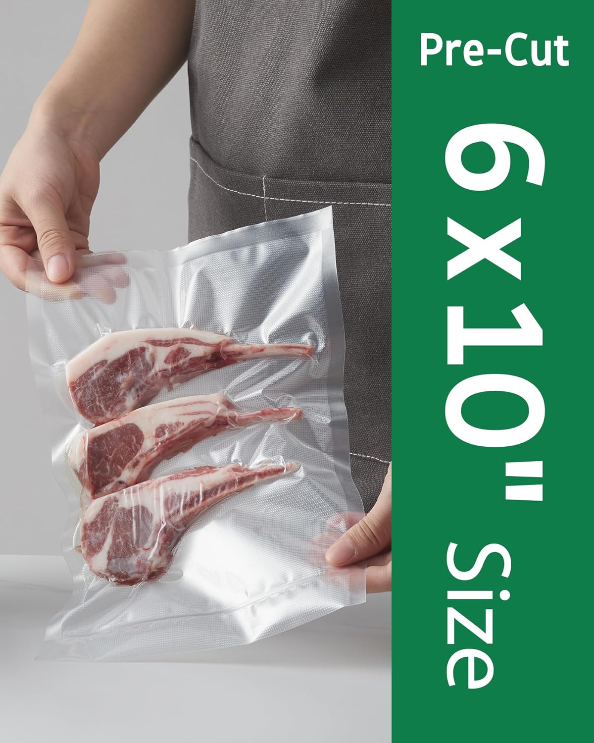 100 PCS Vacuum Sealer Bags, Gallon Size 11" x 16" Precut Seal Bags