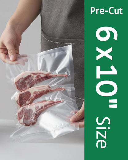 100 PCS Vacuum Sealer Bags, Gallon Size 11" x 16" Precut Seal Bags