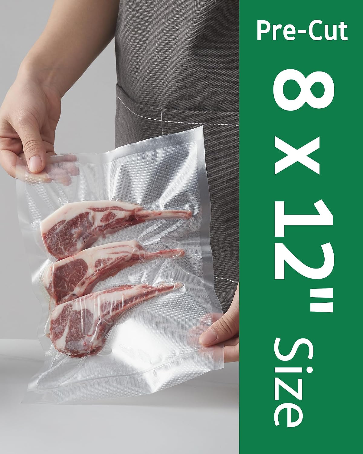 100 PCS Vacuum Sealer Bags, Gallon Size 11" x 16" Precut Seal Bags