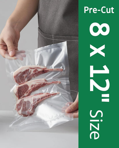 100 PCS Vacuum Sealer Bags, Gallon Size 11" x 16" Precut Seal Bags