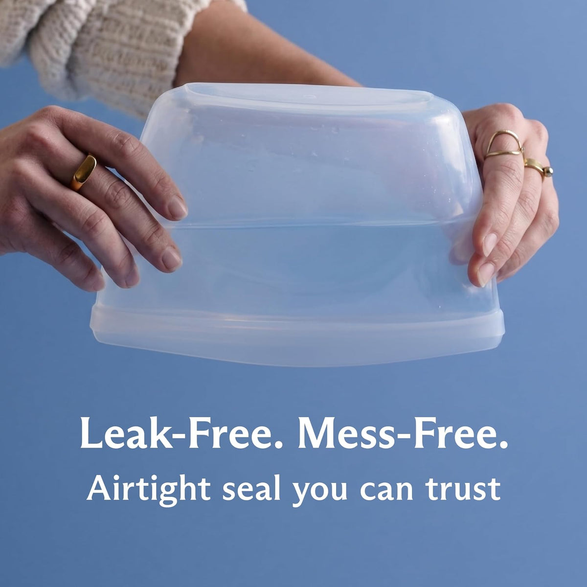 Premium Reusable Silicone Storage Bags, Starter Kit, Clear