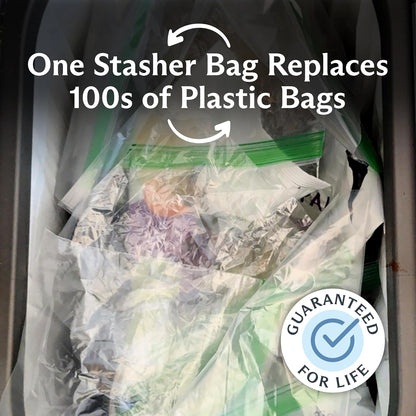 Premium Reusable Silicone Storage Bags, Starter Kit, Clear