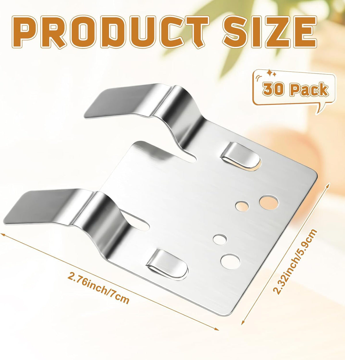 30 Pack Stainless Steel Pan Clips Metal Food Tray Label Sign Holder Clip on Buffet Label Holder for Bake Shops Retail Merchandise Restaurant Display