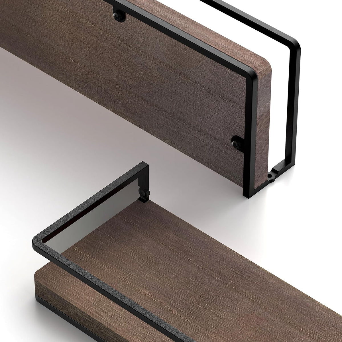 Floating Shelves Wall Mounted Set of 2, Rustic Wood Wall Storage Shelves for Bedroom,Living Room,Bathroom, Kitchen Torched Wood
