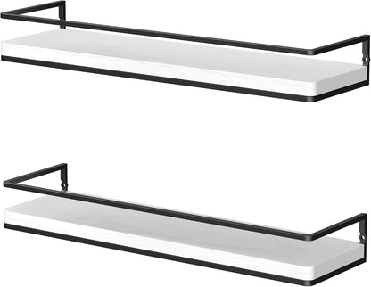 Floating Shelves Wall Mounted Set of 2, Rustic Wood Wall Storage Shelves for Bedroom,Living Room,Bathroom, Kitchen Torched Wood