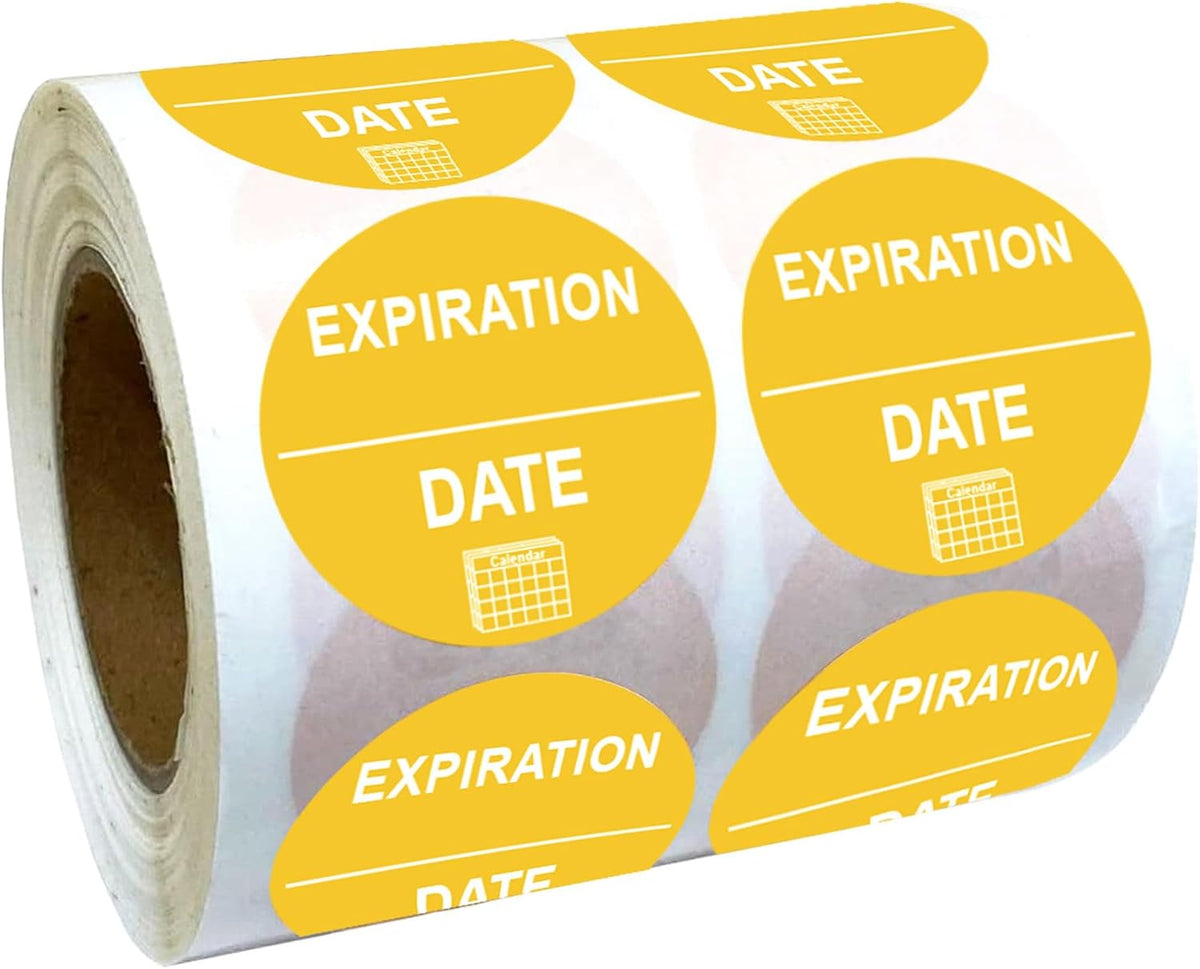 Expiration Dates Stickers Shelf Life Sticker Medication Instruction Label | 500 Pcs Exp Date Management Sticker for Inventory Pills Organized Track Dot Sticker Drugs Labels 1''