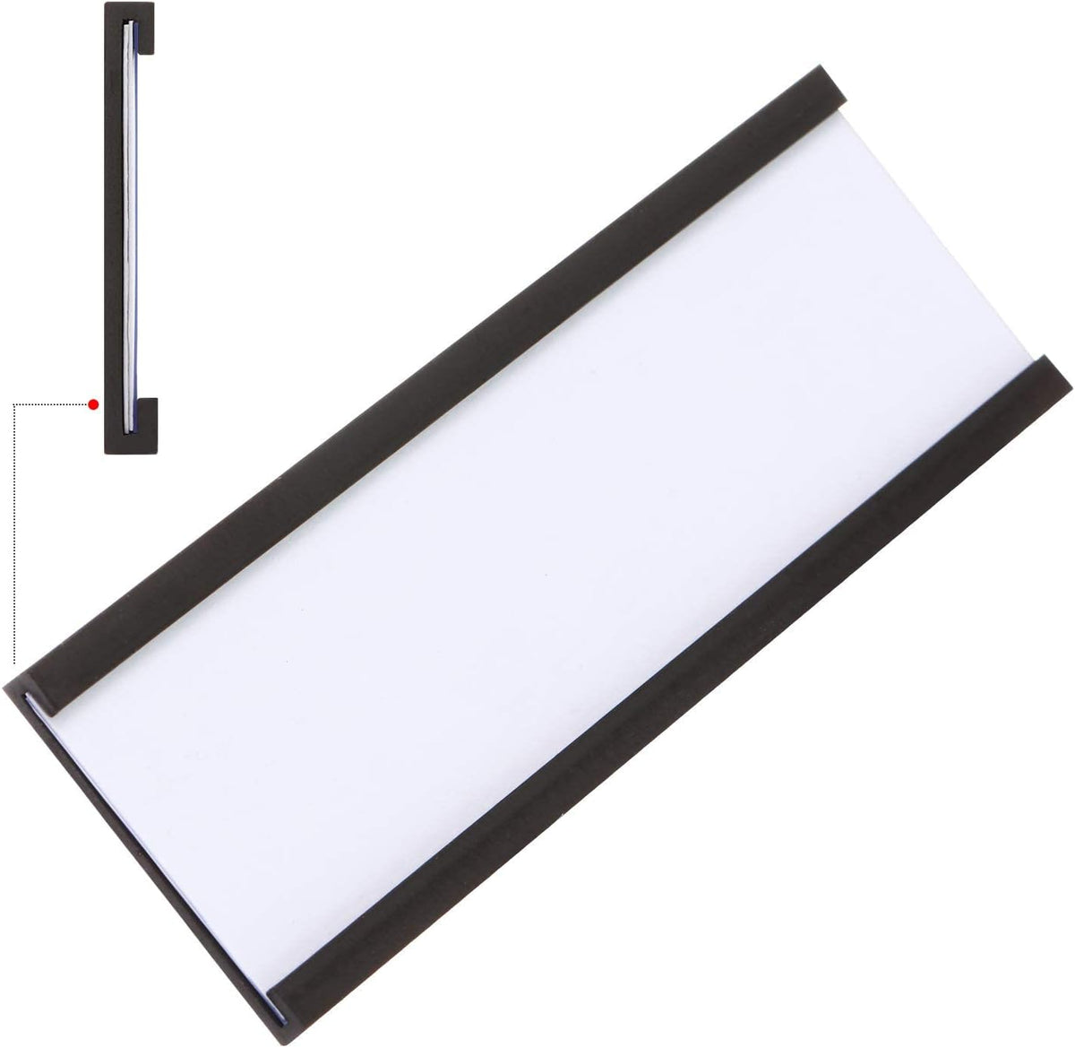 C Channel Magentic Label Holders 1x3 Inches with Paper Inserts and Clear Plastic Protectors, Pack of 30, Magnetic Data Card Holders File Cabinet Labels