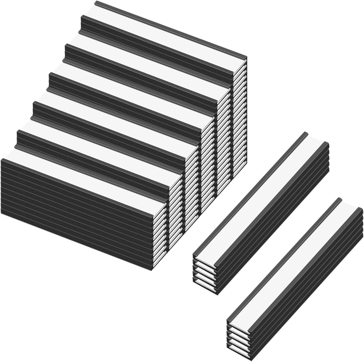 C Channel Magentic Label Holders 1x3 Inches with Paper Inserts and Clear Plastic Protectors, Pack of 30, Magnetic Data Card Holders File Cabinet Labels