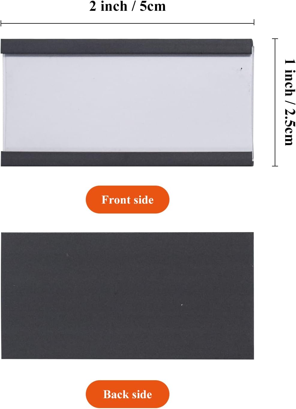 C Channel Magentic Label Holders 1x3 Inches with Paper Inserts and Clear Plastic Protectors, Pack of 30, Magnetic Data Card Holders File Cabinet Labels