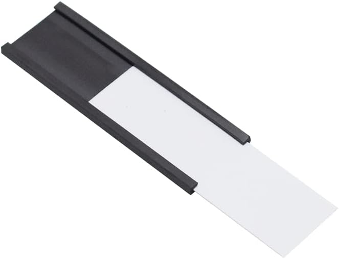 C Channel Magentic Label Holders 1x3 Inches with Paper Inserts and Clear Plastic Protectors, Pack of 30, Magnetic Data Card Holders File Cabinet Labels