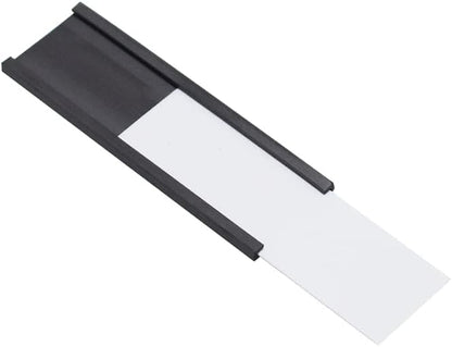 C Channel Magentic Label Holders 1x3 Inches with Paper Inserts and Clear Plastic Protectors, Pack of 30, Magnetic Data Card Holders File Cabinet Labels