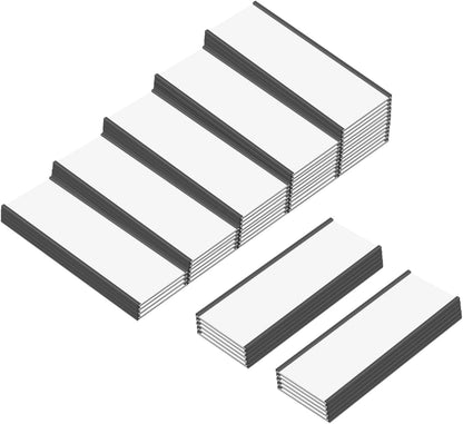 C Channel Magentic Label Holders 1x3 Inches with Paper Inserts and Clear Plastic Protectors, Pack of 30, Magnetic Data Card Holders File Cabinet Labels
