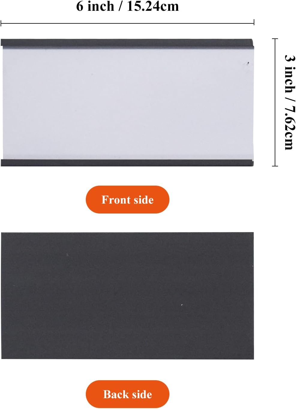 C Channel Magentic Label Holders 1x3 Inches with Paper Inserts and Clear Plastic Protectors, Pack of 30, Magnetic Data Card Holders File Cabinet Labels