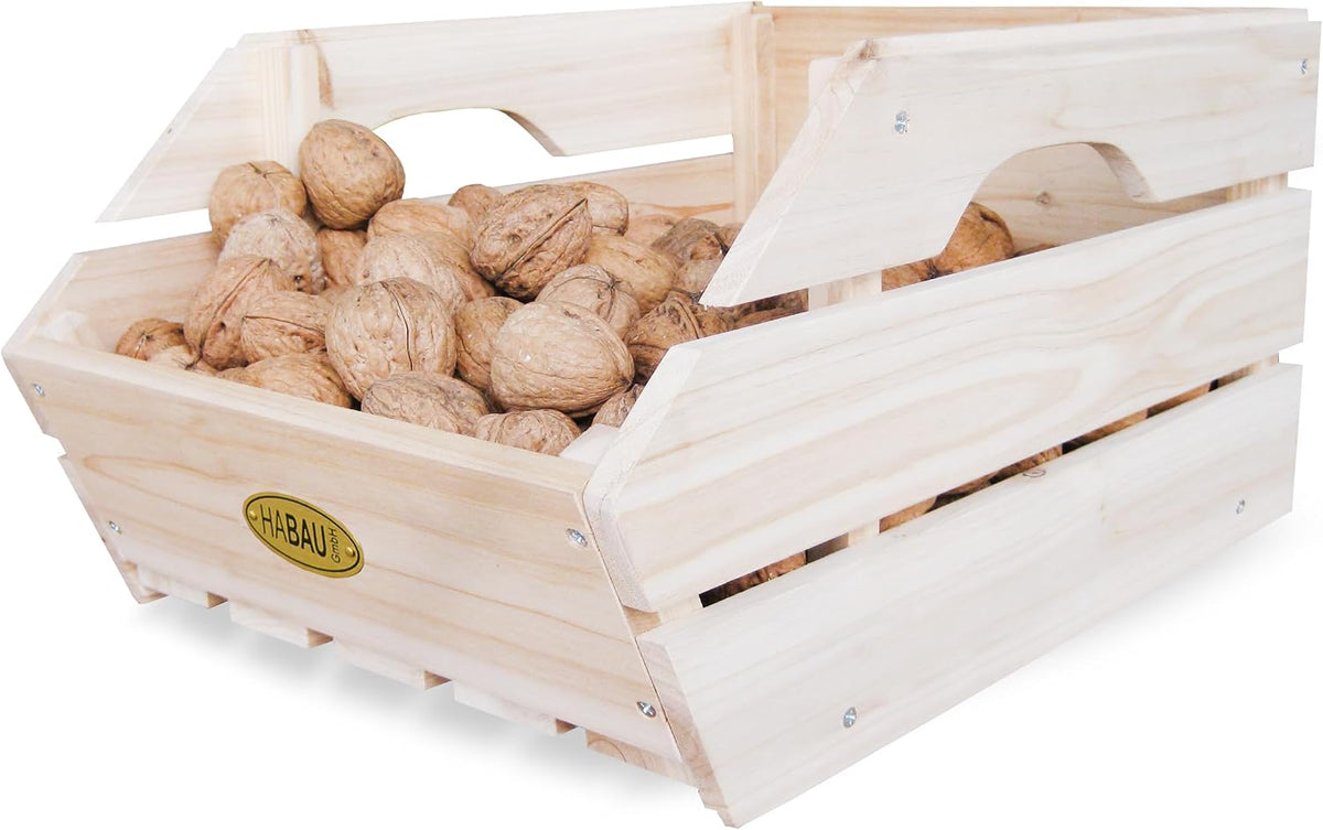 Wood Potato Onion Storage Bins - Wooden Stackable Produce Basket - Fruit Vegetable Storage for Kitchen Pantry Organization, Set 3 Pieces
