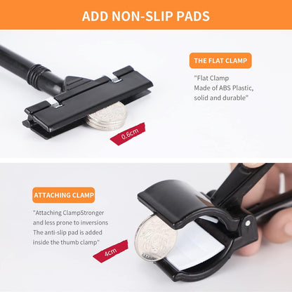 Sign Clips Merchandise Sign, Plastic Adjustable Clip Sign Holder Stand POP Clamp, 8 Pieces Clip-on Style Double Head Display Clips Rotating Swivel Sign Tag for Shelf Label Card