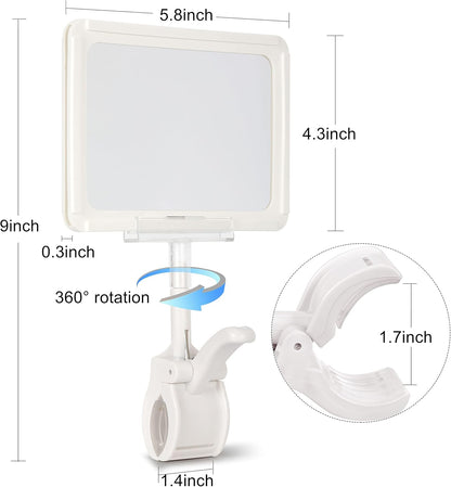 Sign Clips Merchandise Sign, Plastic Adjustable Clip Sign Holder Stand POP Clamp, 8 Pieces Clip-on Style Double Head Display Clips Rotating Swivel Sign Tag for Shelf Label Card
