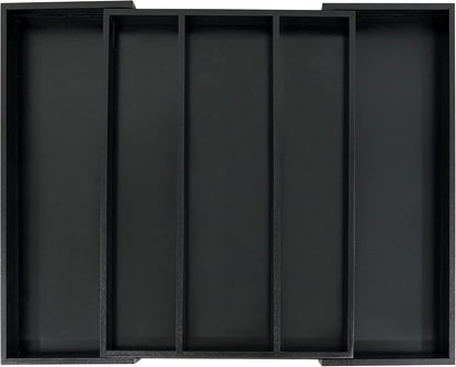 Bamboo Expandable Kitchen Drawer Organizer Silverware Utensil Tray | Cutlery Holder, Drawers Divider for Large Utensils, Flatware, Knives, Spatulas in Kitchen, Office, Adjustable 3-5 Slots