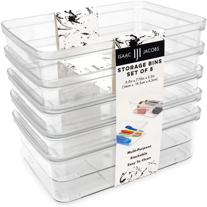 2-Pack Extra-Large Clear Storage Bins (11.5” L x 14” W x 9” H) w/Cutout Handles, Plastic Organizer for Home, for Kitchen, Fridge, Pantry, BPA Free, Food Safe (2-Pack, Extra-Large)