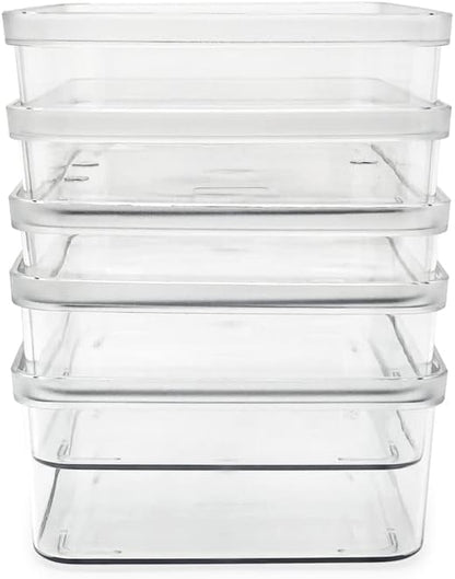2-Pack Extra-Large Clear Storage Bins (11.5” L x 14” W x 9” H) w/Cutout Handles, Plastic Organizer for Home, for Kitchen, Fridge, Pantry, BPA Free, Food Safe (2-Pack, Extra-Large)