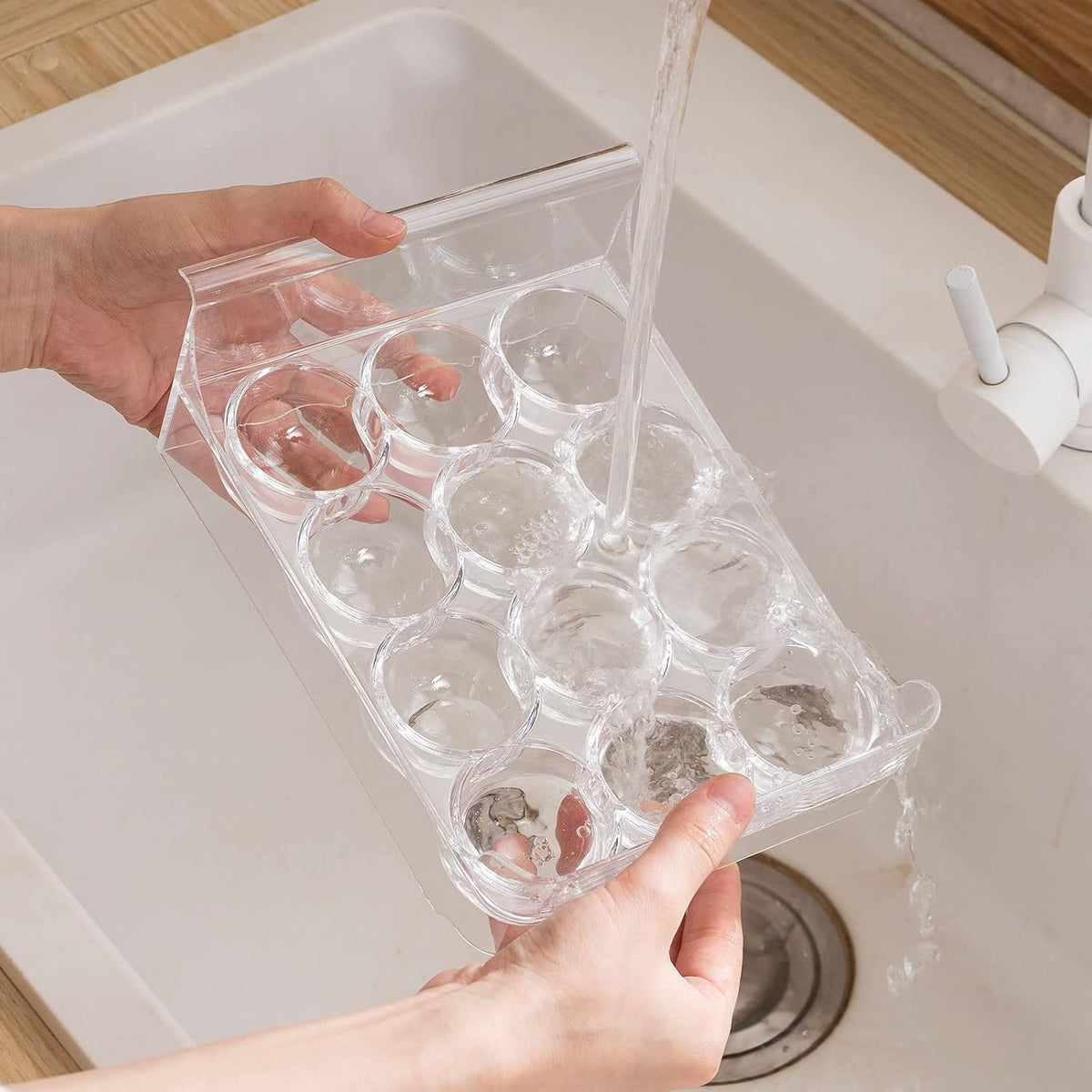 Egg Container for Refrigerator BPA Free Refrigerator Organizer Bins,Stackable Egg Holder for Refrigerator,18 Egg Tray,Clear