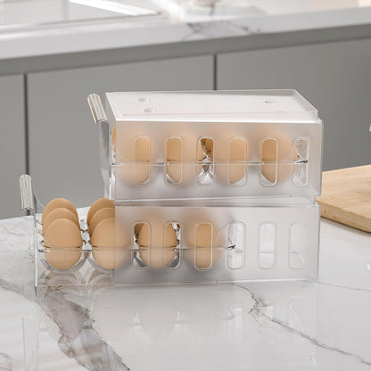 Egg Container for Refrigerator BPA Free Refrigerator Organizer Bins,Stackable Egg Holder for Refrigerator,18 Egg Tray,Clear