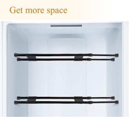 Double RV Refrigerator Bar Tension Rods, 11.8-19.7 Inch, White