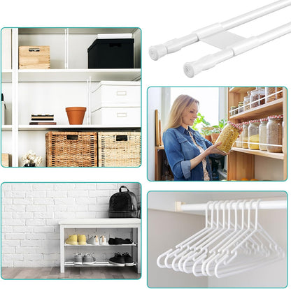 Double RV Refrigerator Bar Tension Rods, 11.8-19.7 Inch, White