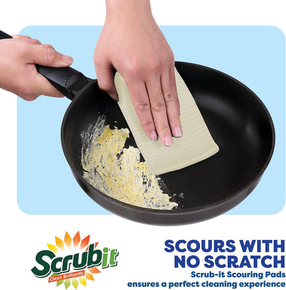 Multi-Purpose Scouring Pad - Non-Scratch Cleaning Dobie Pads for Pots, Pans, Dishes, Utensils & Non-Stick Cookware - Sponge Scrubbers Use for Kitchen, Bathroom & More