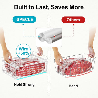 Freezer Organizer Bins - Adjustable Fits Chest Freezers 10-20 Cu Ft | Stackable Wire Baskets, Easy Access & Quick Organization, Sturdy Steel Rack Holds Frozen Meat and Vegetables, Black