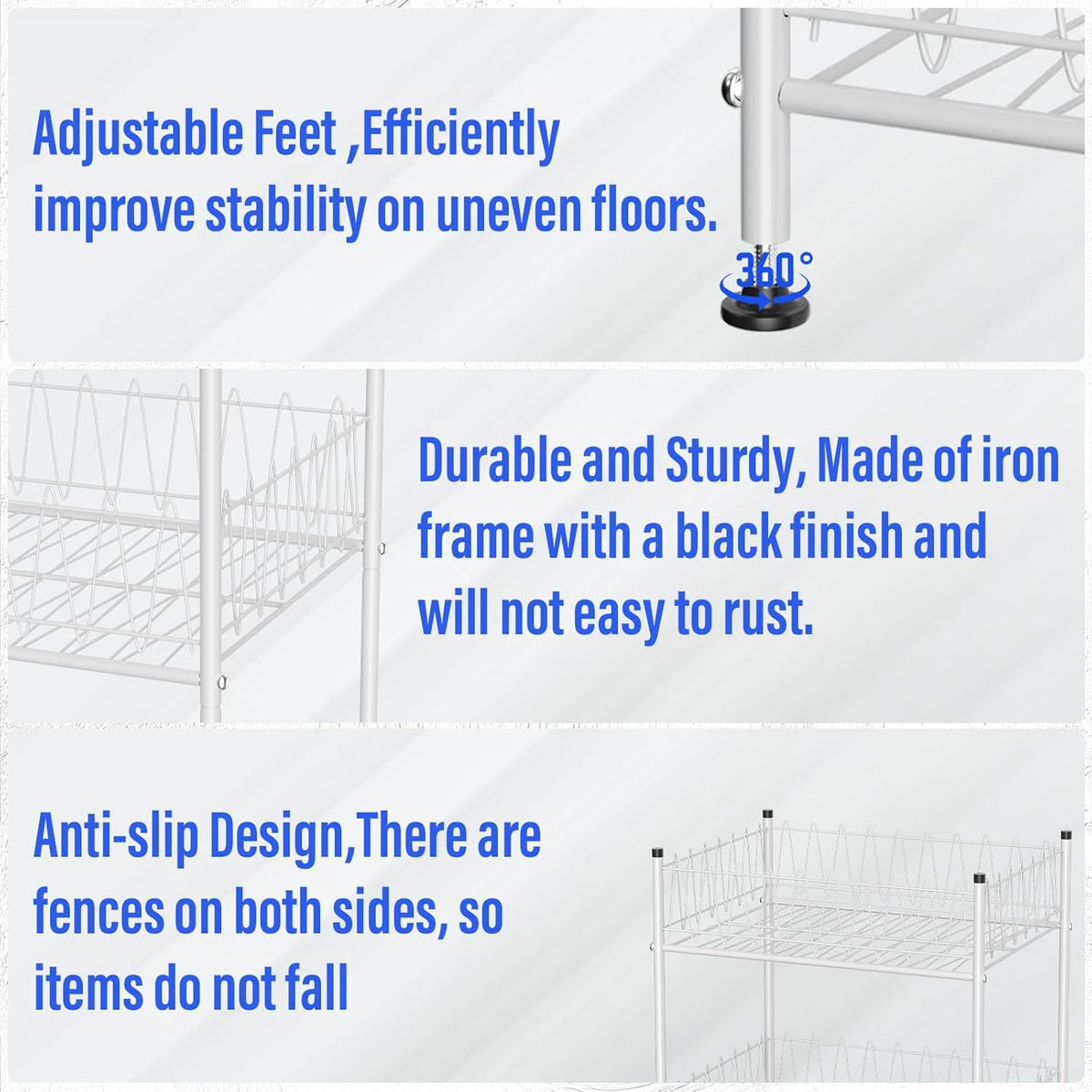 5 Tier Water Bottle Organizer Rack Metal Free Standing Water Storage Rack Beverage Holder Bottled Water Stand for Floor, Space Saver Soda Drink Shelf for Kitchen Living Room, Black