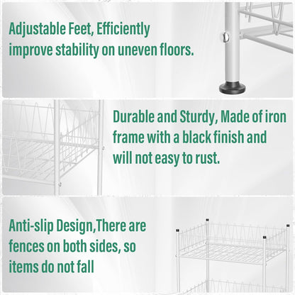 5 Tier Water Bottle Organizer Rack Metal Free Standing Water Storage Rack Beverage Holder Bottled Water Stand for Floor, Space Saver Soda Drink Shelf for Kitchen Living Room, Black