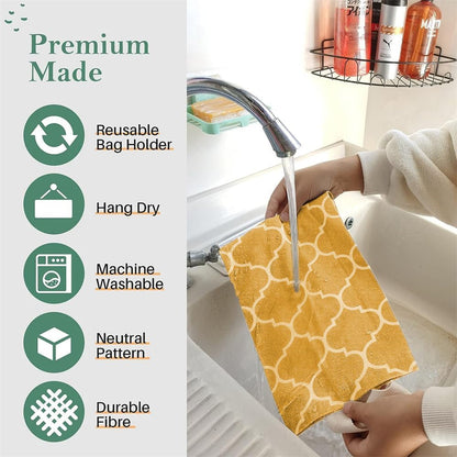 Plastic Bag Holder, Washable Grocery Bag Holder for Plastic Bags, Strong Plastic Bag Storage Dispenser with Hanging Loop, Wall Mount Trash Bag Dispenser for Home Kitchen Cabinet (Dark Grey)