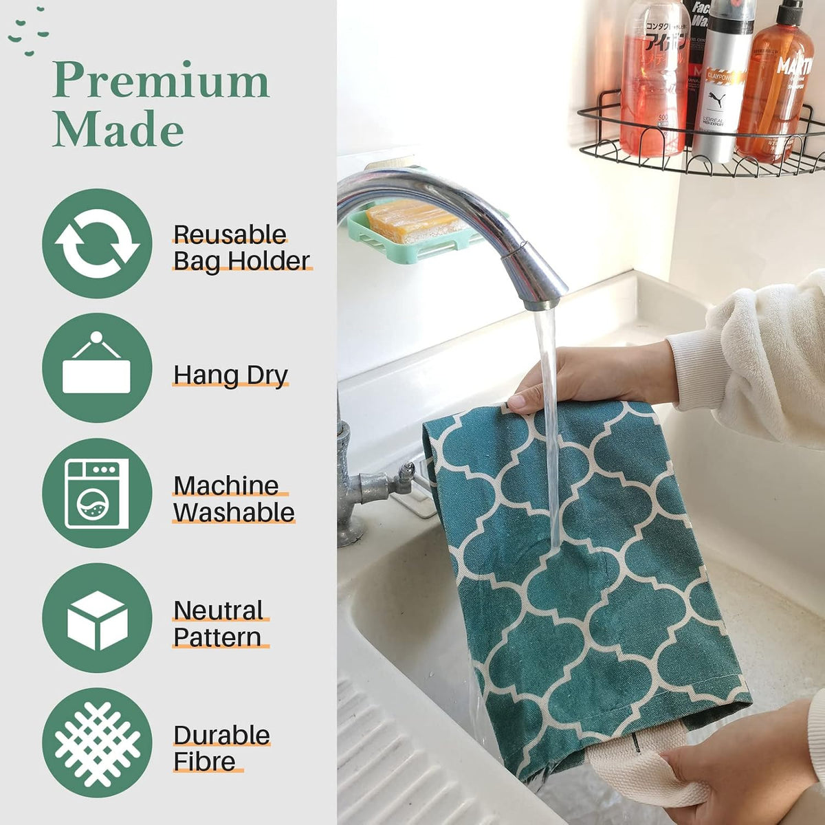 Plastic Bag Holder, Washable Grocery Bag Holder for Plastic Bags, Strong Plastic Bag Storage Dispenser with Hanging Loop, Wall Mount Trash Bag Dispenser for Home Kitchen Cabinet (Dark Grey)