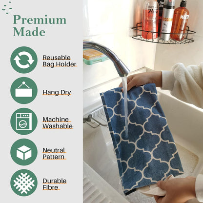 Plastic Bag Holder, Washable Grocery Bag Holder for Plastic Bags, Strong Plastic Bag Storage Dispenser with Hanging Loop, Wall Mount Trash Bag Dispenser for Home Kitchen Cabinet (Dark Grey)