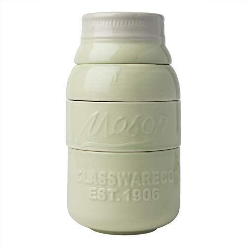 White Mason Jar Measuring Set – 4 Cups, 4 Spoons, Spoon Rest