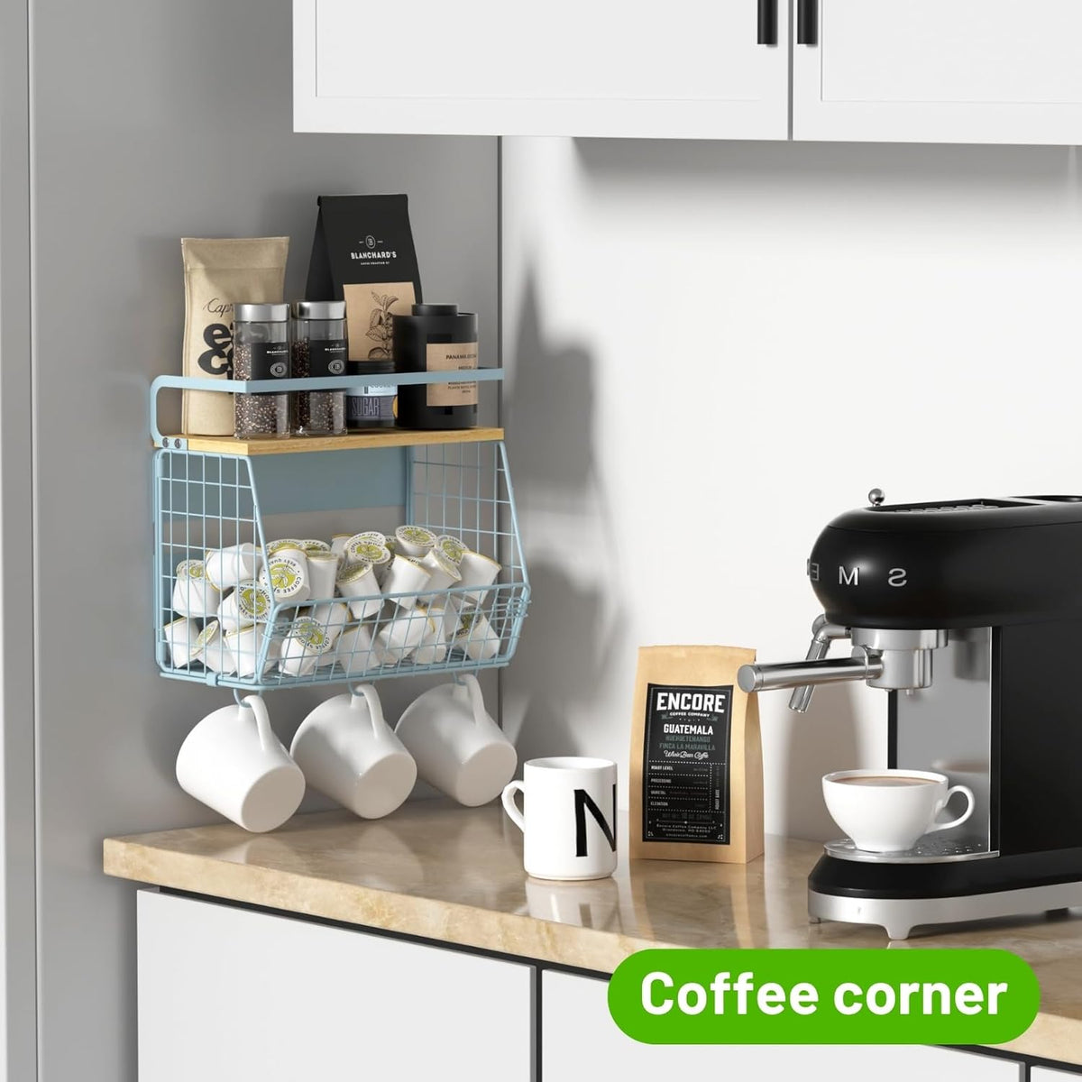 Magnetic Shelf for Fridge with Wood Lid, Fruit Potato and Onion Storage Bins, Pantry Organizers & Storage, Large Container Magnetic Spice Rack for Refrigerator, Kitchen Counter, Cabinet