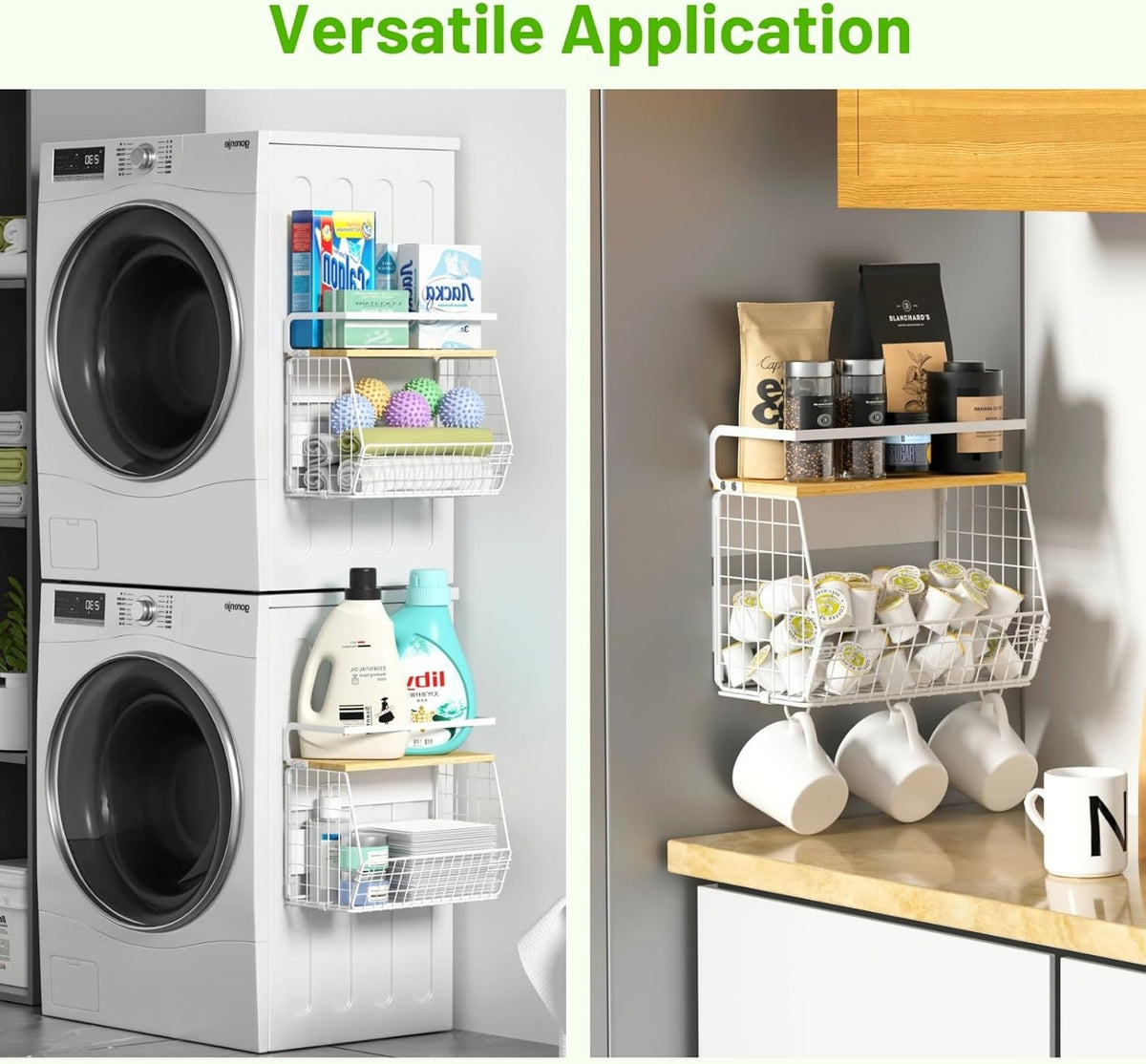 Magnetic Shelf for Fridge with Wood Lid, Fruit Potato and Onion Storage Bins, Pantry Organizers & Storage, Large Container Magnetic Spice Rack for Refrigerator, Kitchen Counter, Cabinet