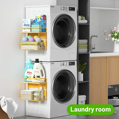 Magnetic Shelf for Fridge with Wood Lid, Fruit Potato and Onion Storage Bins, Pantry Organizers & Storage, Large Container Magnetic Spice Rack for Refrigerator, Kitchen Counter, Cabinet
